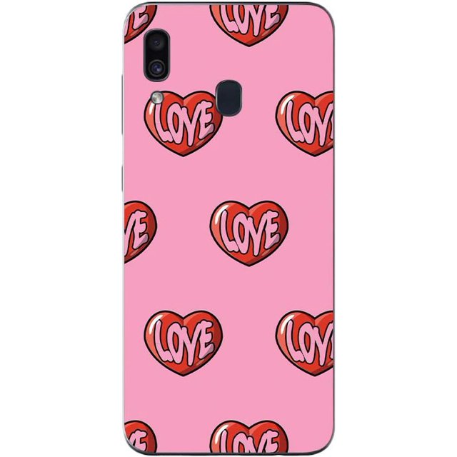 Skin Compatible avec Samsung Galaxy A20 / A30 - Rétro Love Décalcomanie en Vinyle Protectrice, Durable et Unique