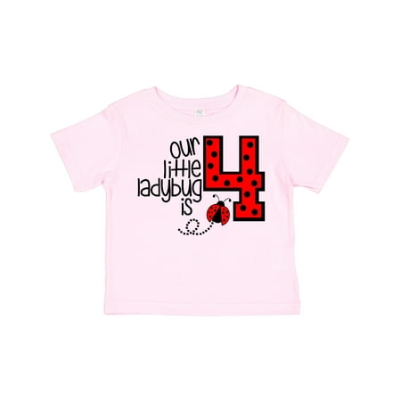 

Inktastic Our Little Ladybug is 4 Gift Toddler Boy or Toddler Girl T-Shirt