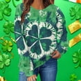 thumbnail image 6 of Craaazy Women's Long Sleeve St Patricks Day Tshirts with Green Shamrock, 6 of 7