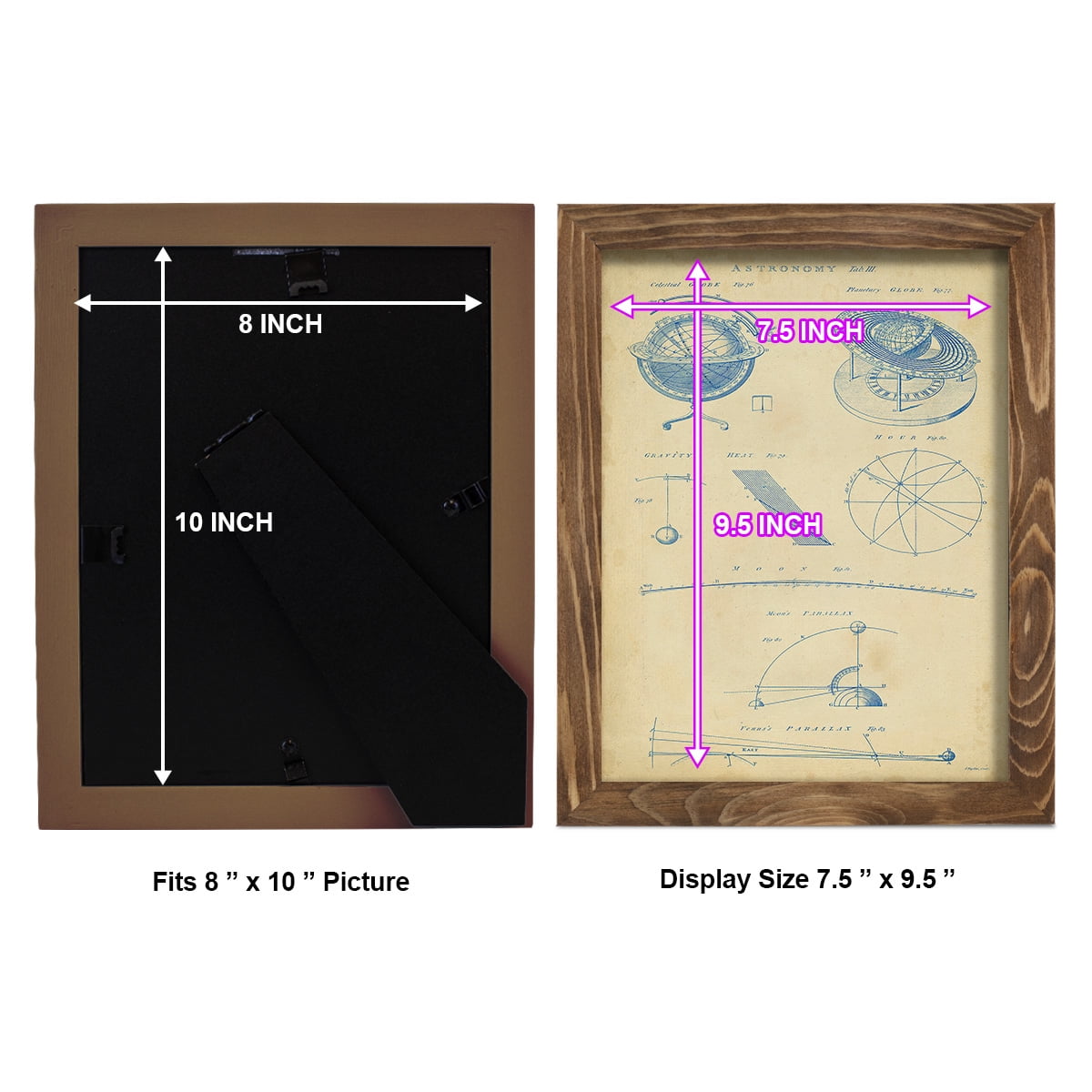 Vintage Astronomy III -Framed Print w/glass-Walnut
