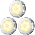 thumbnail image 1 of Luces con sensor de movimiento, luces nocturnas LED alimentadas por batería, monitores, cocina, luces de pared de cocina (luces plateadas blancas cálidas 6 piezas) - 3 luces cálidas plateadas oso de fresa Electrónica, 1 of 3