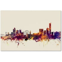 Trademark Fine Art "Manchester England Skyline" Canvas Art by Michael Tompsett