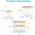 thumbnail image 2 of Songqin 3-Piece Modern Dining Set, Space Saving Dinette for Kitchen, Dining Room, Small Space w/Steel Frame, Built-in Storage Rack - Natural/White, 2 of 14