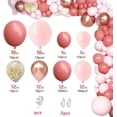 thumbnail image 2 of Kit de arco de globos, kit de guirnalda de globos retro de color rosa, globos de látex retro de color rosa, globos metálicos para fiestas, globos de confeti, 2 of 4