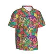 thumbnail image 3 of Xecao Colorful Dinosaur print Hawaiian shirt - a stylish short-sleeve button-down for men, perfect for casual beach and tropical outings., 3 of 9