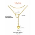 thumbnail image 6 of Silvora 14K Gold Plated Long Necklaces for Women Trendy Drop Heart Pendant Lariat Y-Necklaces Adjustable Long Chain Elegant Jewelry Gifts for Girlfriend Wife Valentine's Day, 6 of 6
