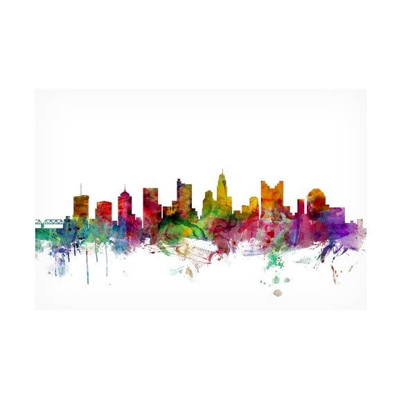Trademark Fine Art Michael Tompsett Columbus Ohio Skyline Canvas Wall Art - 22x32
