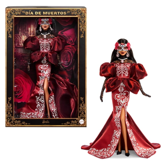 Barbie 2026 Día De Muertos Doll in Satin Mermaid Dress and Removable Calavera Mask