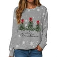 thumbnail image 4 of Merry Christmas Holiday Sweatshirts for Women 2025 Long Sleeve Crewneck Christmas Tree Graphic Sweatshirt Pullover Tops, 4 of 5