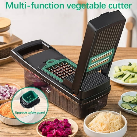 

VALSEEL Vegetable Chopper 14-in-1 Multi-function Kitchen Stainless Steel Vegetable Chopper Hand Grinder potato and Fruit
