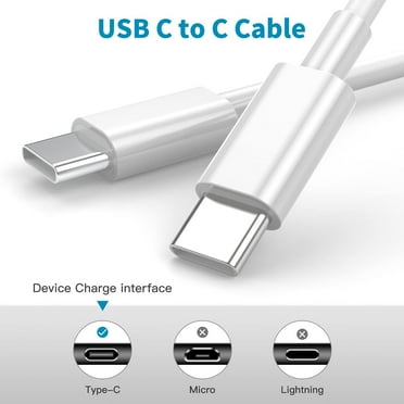 For Universal Fast Charging 6FT 100W Power Charging Port USB-C to Type-C Cord Charger Cable White