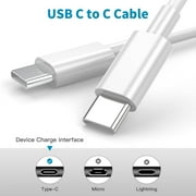 2 Pack USB C to USB C Cable 3.3ft, Type C to Type C PD Fast Charging Charger Cord for MacBook iPad Samsung Galaxy, White