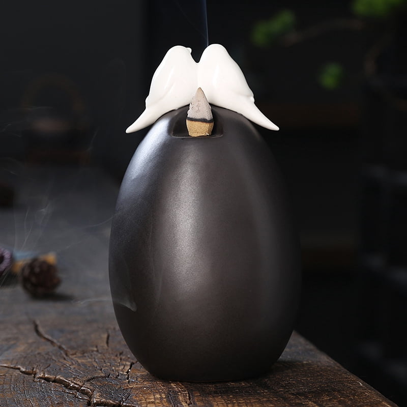 Ncense Burner Incense Holder Ceramic Backflow Incense Burner Creative Alpine Flowing Water Backflow Incense Burner Home Decoration Waterfall Incense Burner (Color : Couple Tiancheng)