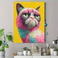 thumbnail image 4 of Colorful Grumpy Cat Canvas Print, Abstract Pet Art, Modern Home Wall Decor, 4 of 8