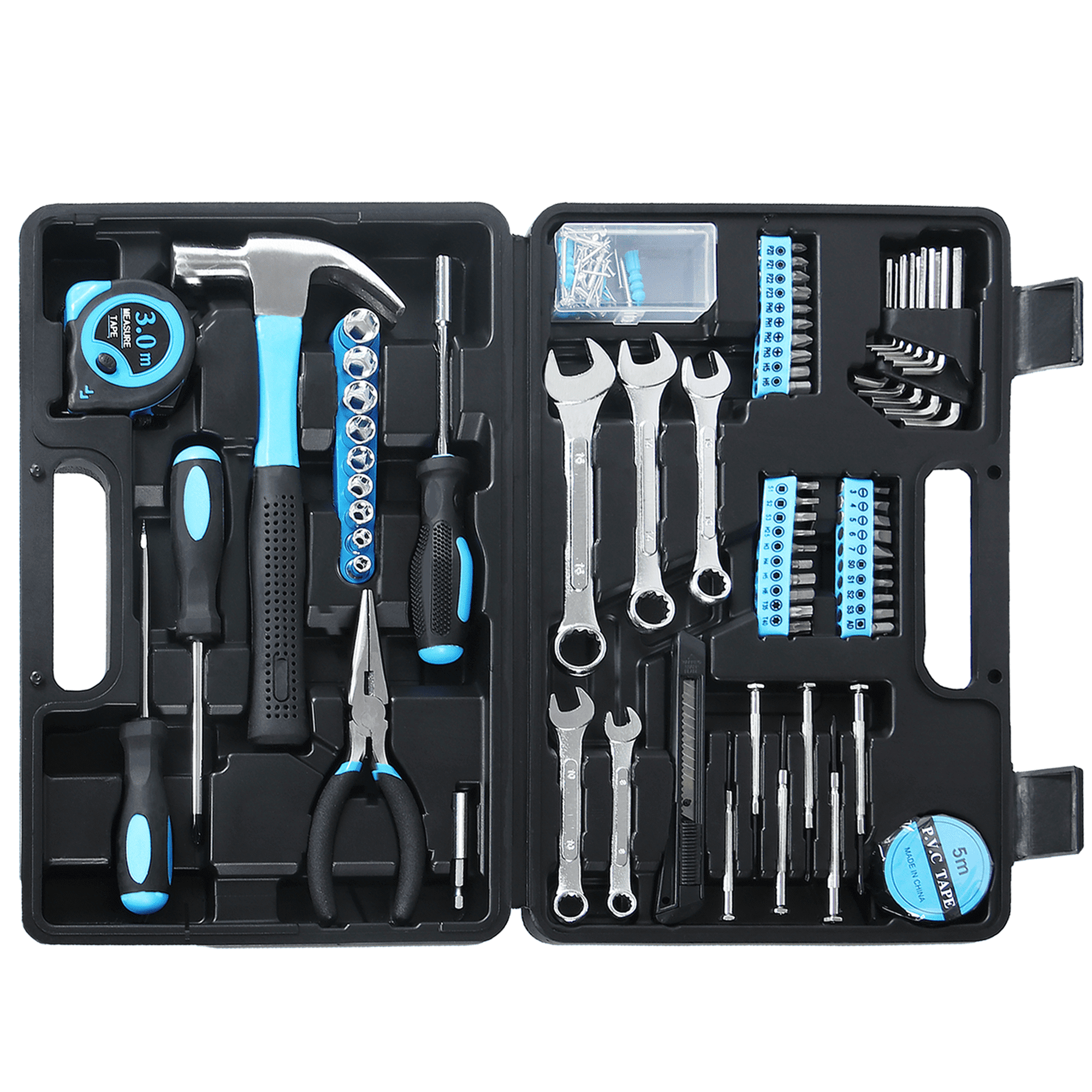 CARTMAN 168 Piece Tool Set, Household Repair Kit, Plastic Storage