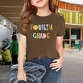 thumbnail image 2 of LNMQLPDBS Girls Shirts Toddler Girl Back to School Outfit Kindergarten Third Grade/Fourth Grade Short Sleeve T-Shirt First Day of School Tops Summer Clothes, 2 of 7