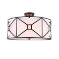 thumbnail image 3 of Woodbridge Lighting Regan Medium 3-Light Fabric Semi-Flush Mount in Bronze, 3 of 4