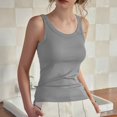 thumbnail image 2 of Women Modal Spaghetti Solid Cami Top Vest Scoop Neck Cotton Plus Size Workout Bra Camisoles for Under Clothes Sexy Casual Spaghetti Strap Tank Top Shirts Womens Tank Tops with Built In Bra, 2 of 5