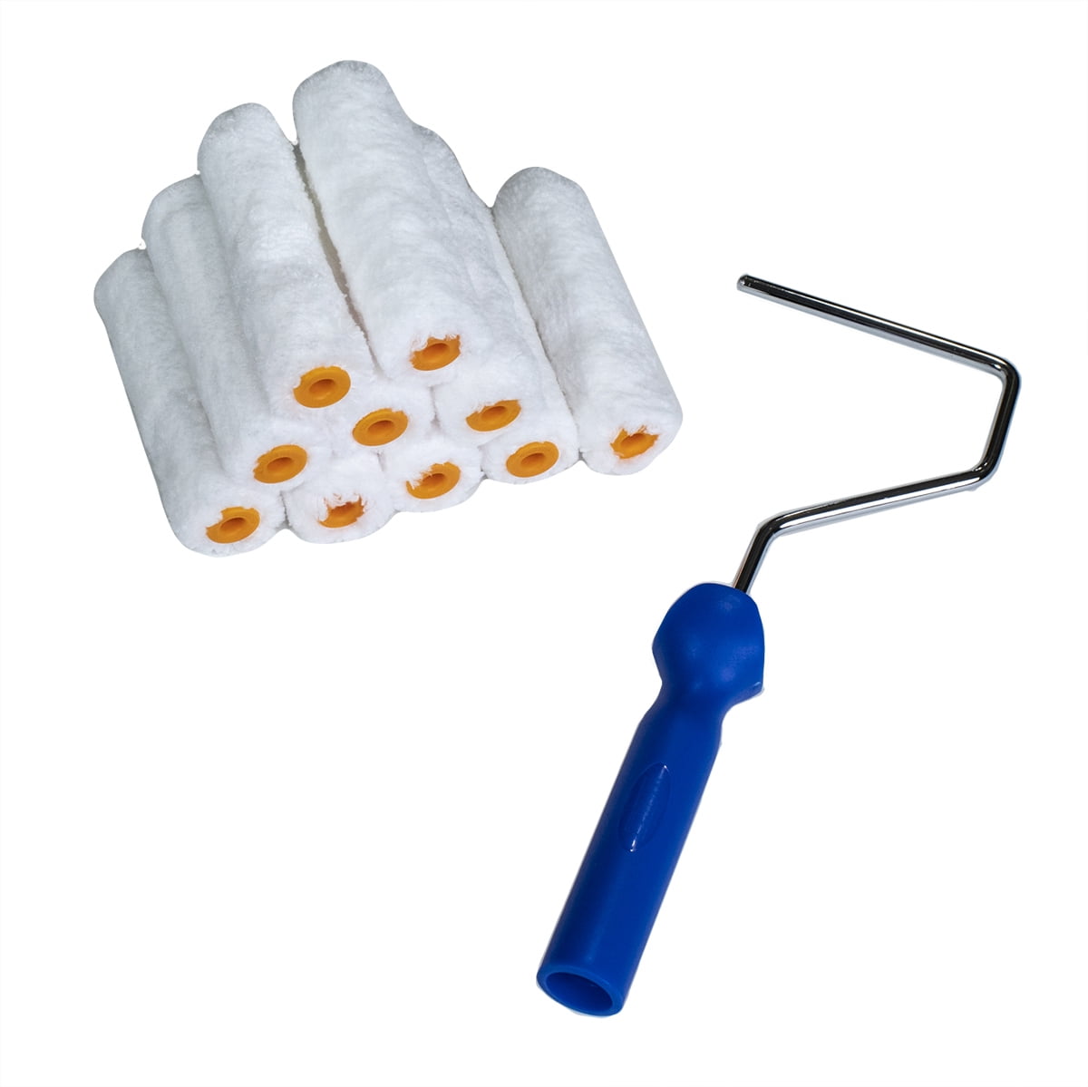 WHIZZ 4" Microfiber Mini Paint Roller 10Pack with Bonus Handle