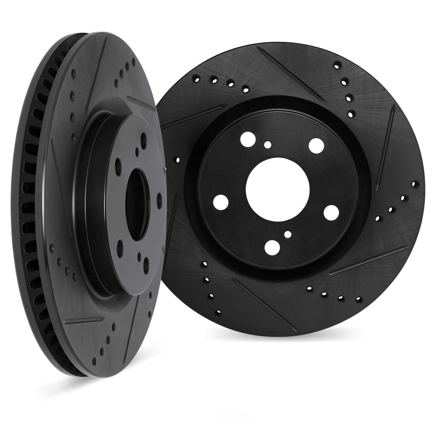Dynamic Friction Company 8002-20010 DFC Brake Rotors - Drilled & Slotted - Black