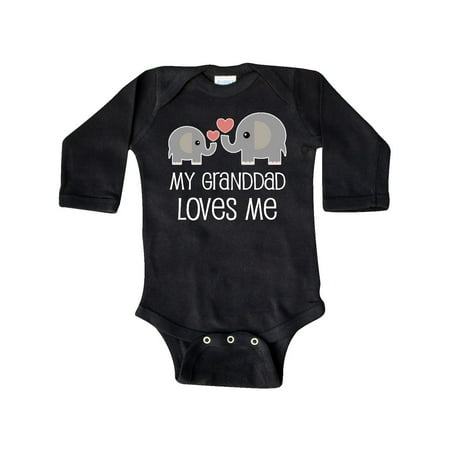 

Inktastic My Granddad Loves Me grandkids Gift Baby Boy or Baby Girl Long Sleeve Bodysuit