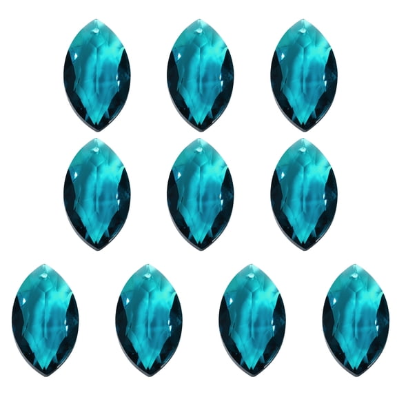 Uxcell K9 Crystal Pendants Oval Beads, 10 Pack 38mm Chandelier Prisms Parts Hanging Beads DIY Lamp Sky Blue