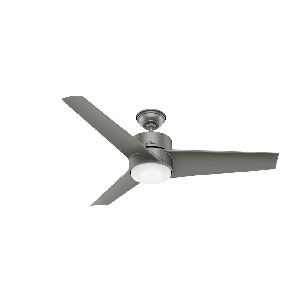 Hunter 54" Havoc Wet Rated Matte Silver Ceiling Fan with Light Kit and
