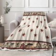 thumbnail image 3 of unique Rustic Country Throw Blankets, Primitive Barn Star Cozy Warm Bed Couch Blanket, 3 of 5