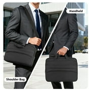 CshidWorld Laptop Bag for 15.6 inch, Computer Bag Laptop Briefcase Men Women, Laptop Shoulder Bag, Work Messenger Bag Business Travel Office, Black