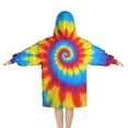 thumbnail image 2 of Colorful Tie Dye Mandala Pattern Blanket Hoodies for Kids 6-13YR Oversize Wearable Blanket Hoodies for Boys Girls Teens, 2 of 7