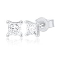 thumbnail image 2 of DewberryDiamonds 1 cttw Princess Cut IGI Certified Lab Grown Diamond Classic 4 Claw Solitaire Stud Earrings for Women & Men in 14K Solid Yellow Gold Push Back (Clarity: VS, Color: EF, 1.00 cttw), 2 of 9