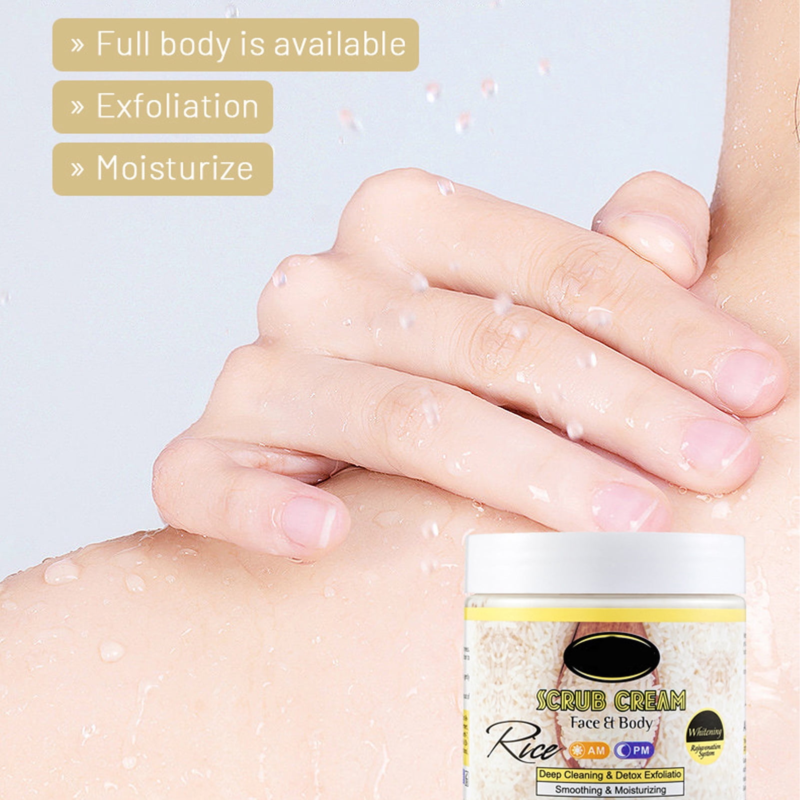 Crema Exfoliante Corporal, Limpieza Profunda Exfoliante Corporal De Arroz Suavizante Para Aliviar La Aspereza