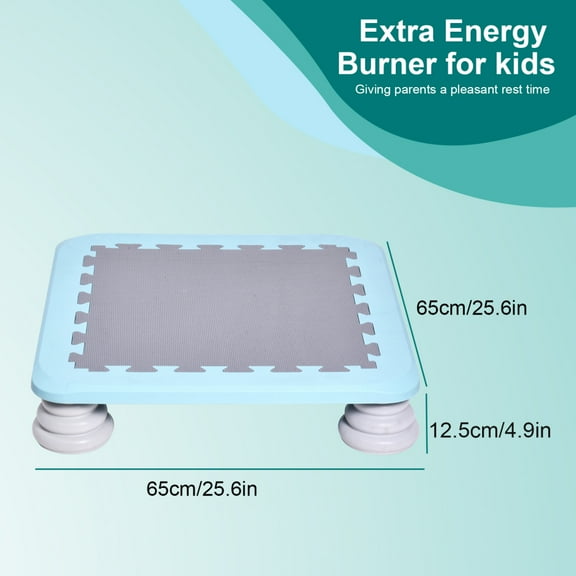 PWTOOL Backyard Trampoline for Kids, Stable Bouncing Bed with Sensory Jump Training, Indoor Recreational Rebounder Toy