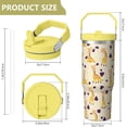 thumbnail image 4 of 30 Oz Tumbler Yellow Flat Giraffe Tumbler with Lid and Straw, Birthday Gift Cup for Friend Women Men Coffee Travel Mug Thanksgiving Day Halloween Christmas Gift Water Bottle, 4 of 7