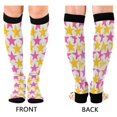 thumbnail image 4 of FORMRS Womens Knee High Socks Casual Long Thick Travel Daily Wear, 2 Pairs, Yellow Pink Stars, 4 of 6