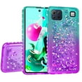thumbnail image 2 of Compatible for LG K92 5G Case, with Tempered Glass Screen Protector SOGA Diamond Liquid Quicksand Cover Cute Girl Women Phone Case - Pink / Purple, 2 of 5