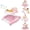Pink-Flower, variant on 5 in 1 Baby Walker (Walk,Jumper,Rocking,Push,Eating Mode) for Boys Girls,Foldable,Music & Light,Height Adjustable,Wheels for Infant Babies,Pink