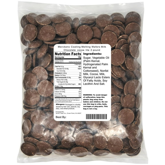 Merckens Coating Melting Wafers Milk Chocolate cocoa lite 2 pound