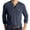 Dark Blue, variant on Men's Solid Color Long Sleeve T-Shirt with Lapel Collar, 3-Button Open Placket, and Autumn Winter Design for Casual Comfort Wear Relaxed Fit Top ,White L