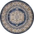 thumbnail image 1 of Unique Loom Utopia Geometric Vintage Rug 4' x 4' Round Navy Blue/Beige, 1 of 2