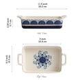 thumbnail image 4 of Bico Blue Talavera Stoneware Baking Dish Set, Set of 2, Large & Medium Rectangular Baking Pan Set, Lasagna Pan, Casserole Dish, Microwave, Dishwasher and Oven Safe, 4 of 5