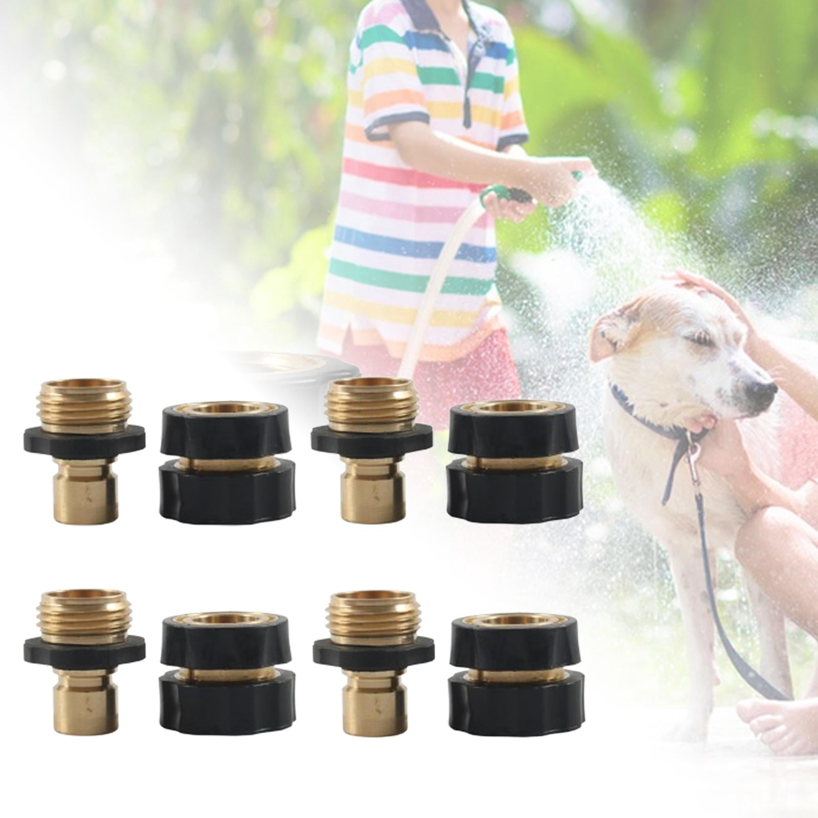 oshhni 4 Pieces 3/4 inch Garden Hose Fitting Quick Connector No Leakage Water Brass