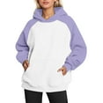 thumbnail image 2 of UJNDER Oversized Hoodies for Women Pullover Sweatshirt Teen Girls Raglan Sleeve Hoodie Light Purple XL, 2 of 4