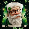 thumbnail image 2 of KHONTS St. Patrick's Day Plus Size Sweatshirts for Men Crew Neck Retro Shamrock Graphic Long Sleeve Tops Warm Fashion T Shirts 19-Green L, 2 of 3