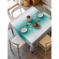 thumbnail image 6 of Gray Teal Green Table Cloth, Modern Gradient Geometric Waterproof Tablecloth for Square Tables, Reusable Washable Fabric Table Cover for Restaurant Kitchen Dining Tables 54"x54", 6 of 6