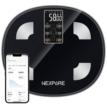 NEXPURE Digital Body Weight Scale, Smart Scale with 8-in-1 VA Display, BMI & 25 Health Metrics, 396 lbs, Black