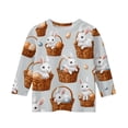 thumbnail image 5 of LTTVQM Girls 2026 Easter Shirts 3/4 Sleeve Happy Eggs Bunny Graphic Tee Comfortable Crewneck Blouses Trendy Clothing Light Gray 11-12 Years, 5 of 5