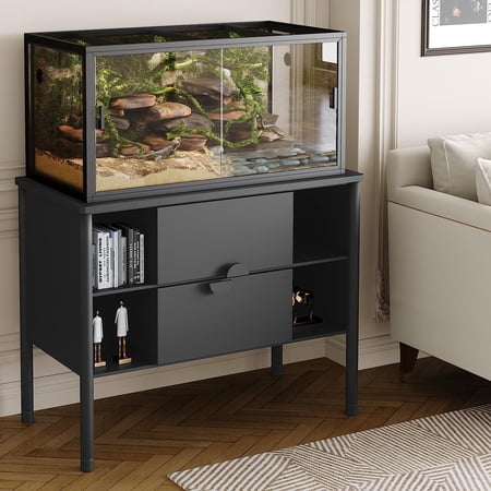 Shininglove 120-Gallon Reptile Terrarium 4'x2'x2' - Bearded Dragon Tank W/Sliding Glass Doors, Tempered Glass & Aluminum Frame, Stackable Habitat for Snakes/Lizards