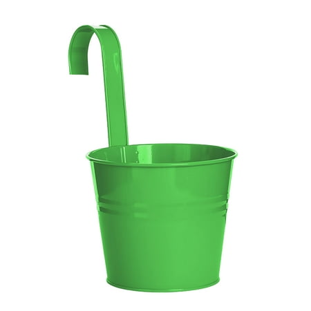 OAVQHLG3B Flower Pots Hanging Flower Pots Garden Pots Balcony Planters Metal Bucket Flower Holders - Detachable Hook