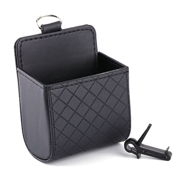 stanreset Car lambskin air outlet mobile phone sundries black black 1Set